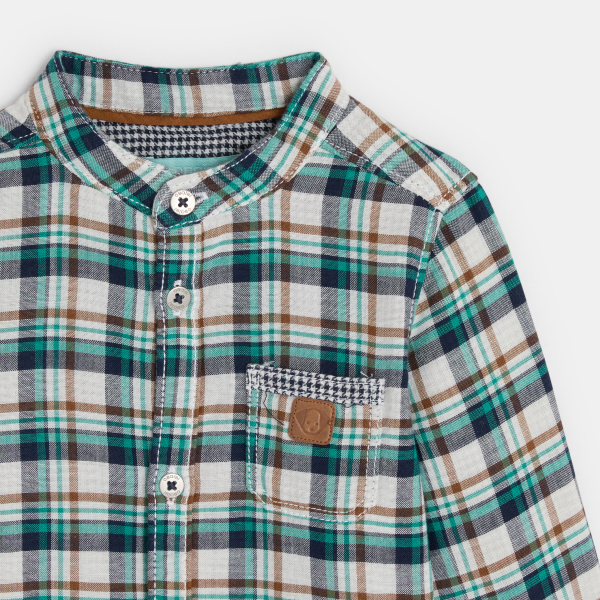 قميص مربعات بياقة صغيرة، ولادي رُضع